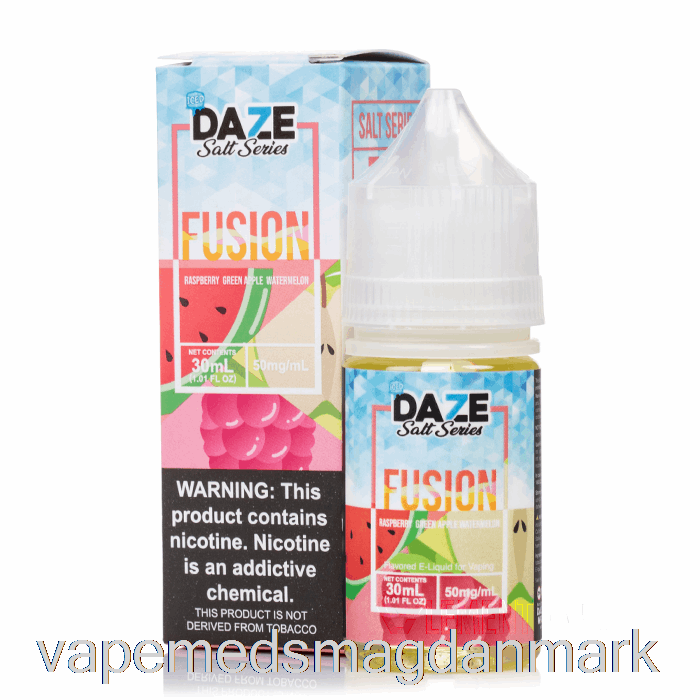 Vape Med Smag Iset Hindbærgrøn æble Vandmelon - 7 Daze Fusion Salt - 30ml 50mg